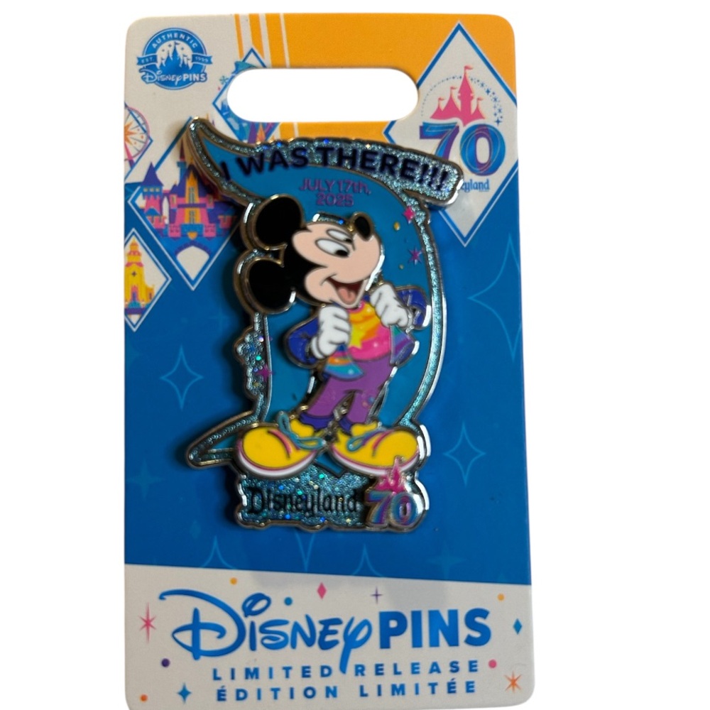 Disneyland 70th Anniversary Mickey Mouse Pin “I Was There” 2025